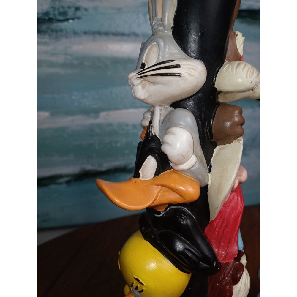 Vintage Looney Tunes Totem Candle Stick Holders 1995 Warner Bros Store-Set of 2 - Picture 6 of 12